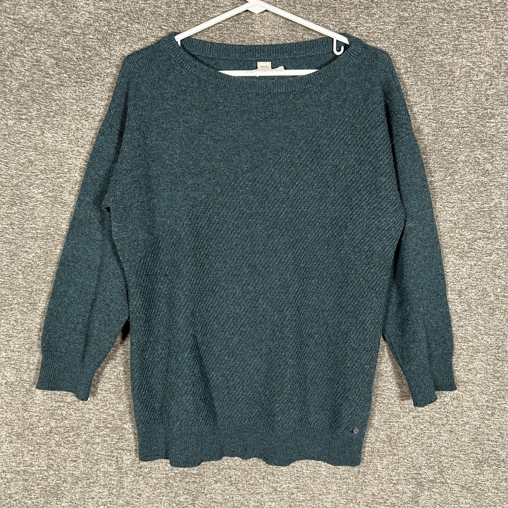 Hermes Sweater Womens 36 Green 100% Cashmere Pullover Boat Neck Textured Knit‎